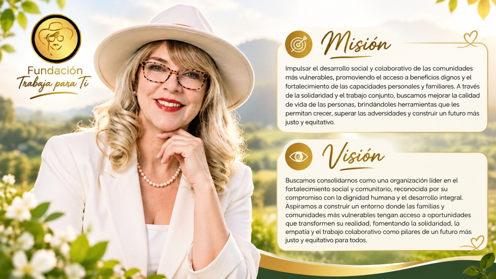 Imagen que muestra la misión y visión de la fundación